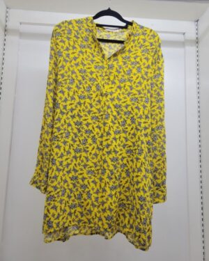Yellow Floral Long-Sleeve Tunic