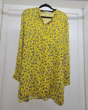 Yellow Floral Long-Sleeve Tunic