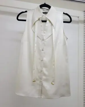 The White "Gladiator" Tie-Neck Shell