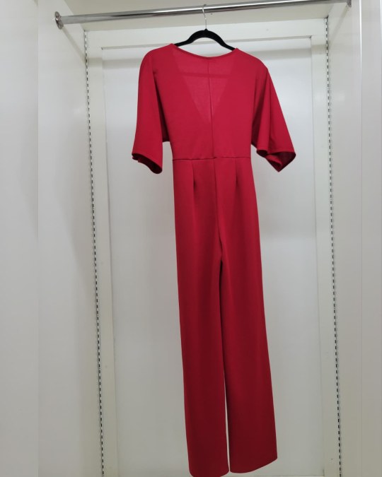 Dramatic Red Flutter-Sleeve Jumpsuit - Image 3
