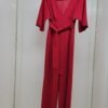 Dramatic Red Flutter-Sleeve Jumpsuit
