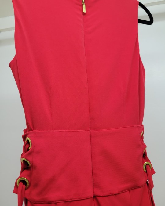 Vibrant Red Sleeveless Jumpsuit - Image 3