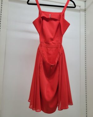 Alternative view of Modern Red Square-Neck Fit & Flare Mini Dress