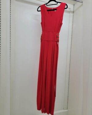 Vibrant Red Sleeveless Jumpsuit