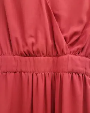 Alternative view of Vibrant Crimson V-Neck Mini Dress with Cinched Waist