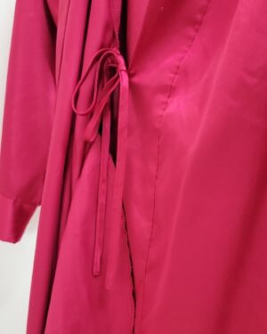 Alternative view of Luxurious Satin Lace Chemise & Robe Set in Deep Magenta