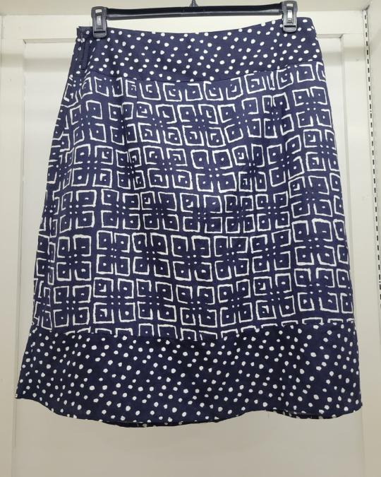 Sherry Taylor Navy Geometric & Polka Dot A-Line Skirt - Size 1X - Image 2