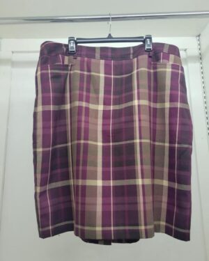 Purple Plaid Pencil Skirt
