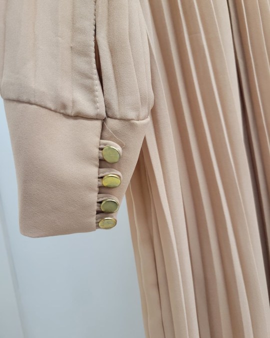 Elegant Pleated High-Neck Gown - Image 2