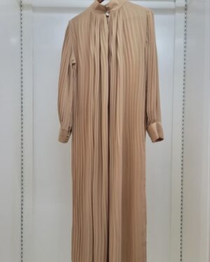 Elegant Pleated High-Neck Gown