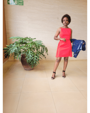 Modern Red Square-Neck Fit & Flare Mini Dress