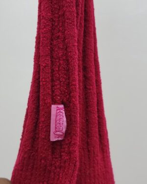 Alternative view of Red mock neck