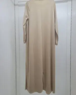 Alternative view of Elegant Beige Long-Sleeve Maxi Dress by Bym Fashion