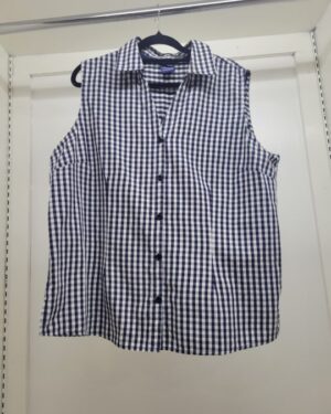 Sleeveless gingham shirt