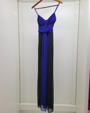 Alternative view of Formal Two-Tone Maxi Dress – Cobalt Blue & Black